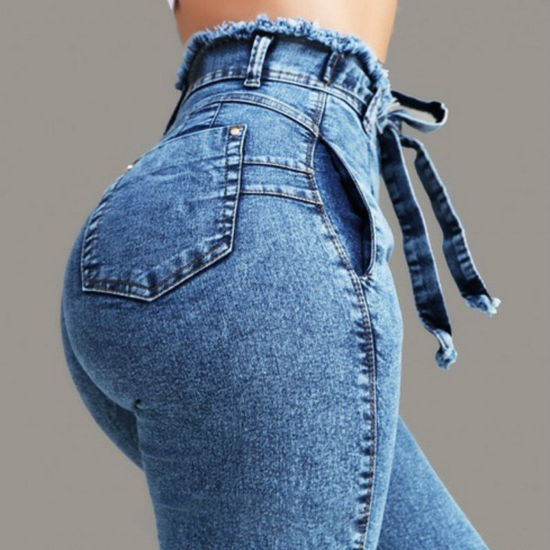 Fringe Hem Denim Jeans – Women’s Boho Frayed Straight Leg Jeans