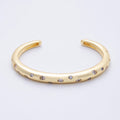 14K Gold Filled Clear CZ Dotted Cuff Bracelet | WA-01691