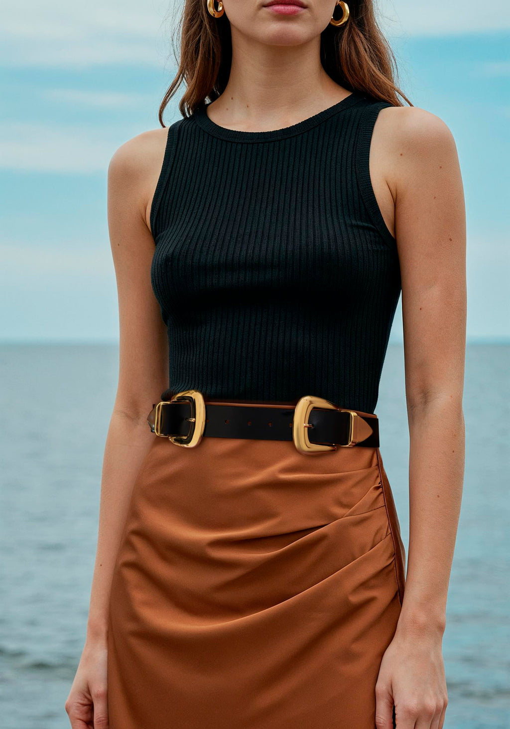 Double Buckle Waist Belt for Women