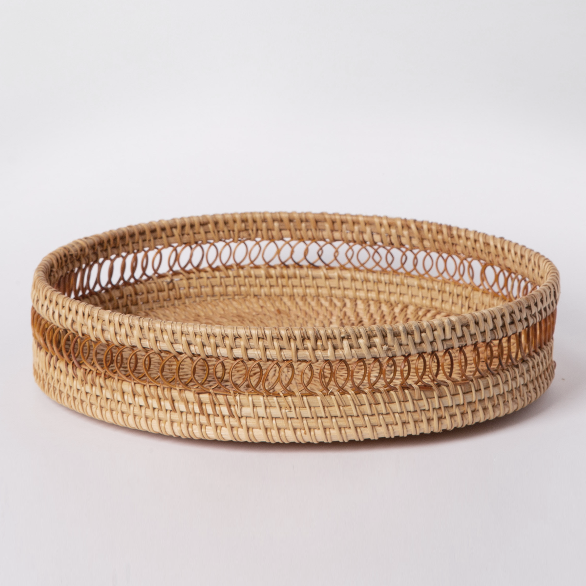 Round Rattan Tray
