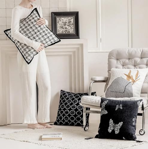 Jacquard Butterfly Tassel Decorative Filled Throw Pillow 18" W X 18" L