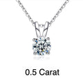 S925 Moissanite Classic Four-Prong Pendant, Minimalist Collarbone Chain Jewelry Pendant Necklace for Women