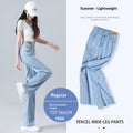 Thin High-Waisted Drapey Wide-Leg Loose Tencel Soft Denim Jeans For Women