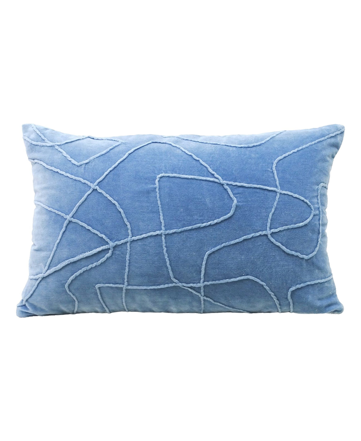 Vibhsa Linden Solid Velvet Embroidered Decorative Pillow 14"x24"
