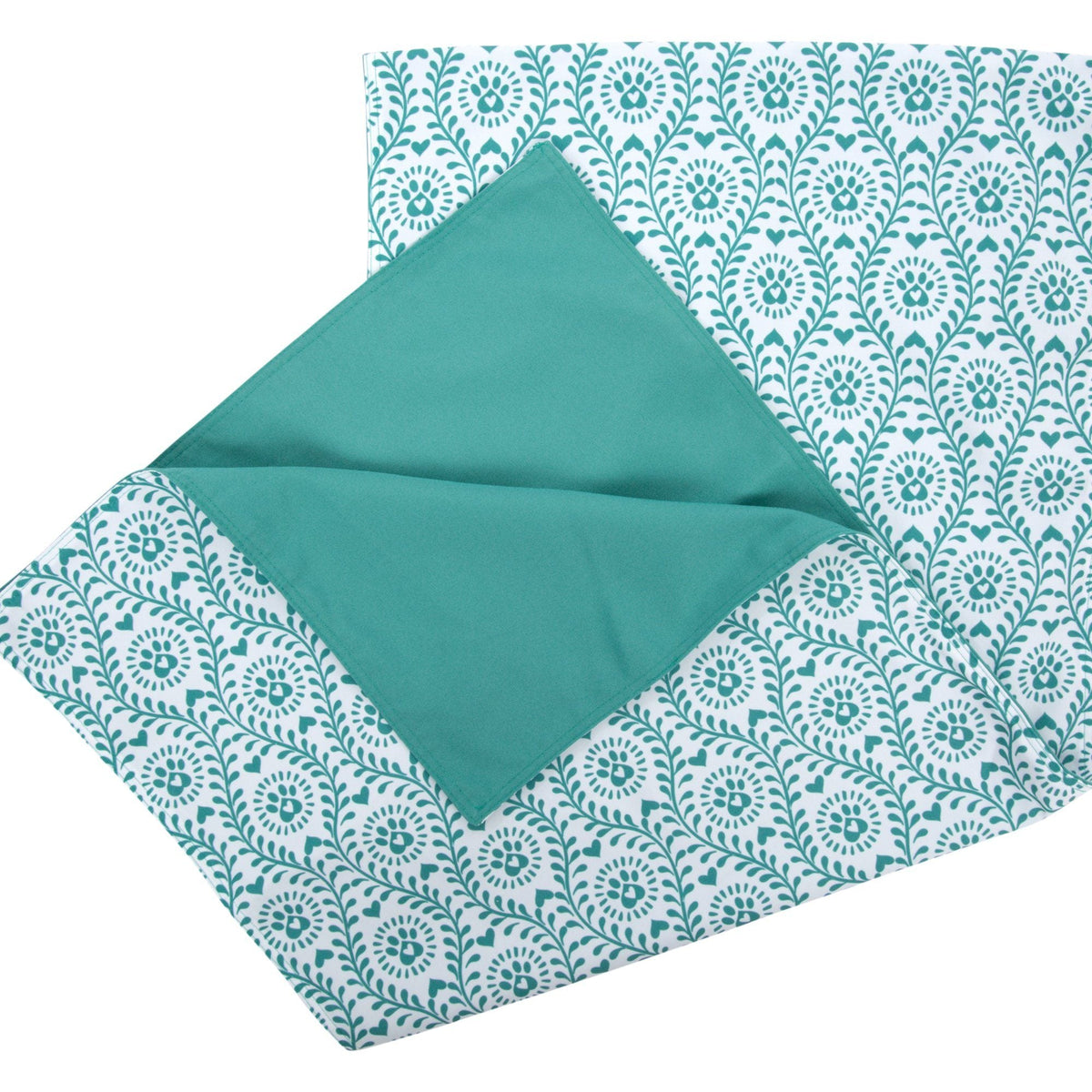 Patterned Table Runner - turquoise patterned and checkered dog prints