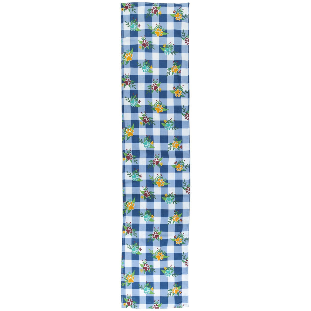 Patterned Table Runner - turquoise patterned and checkered dog prints