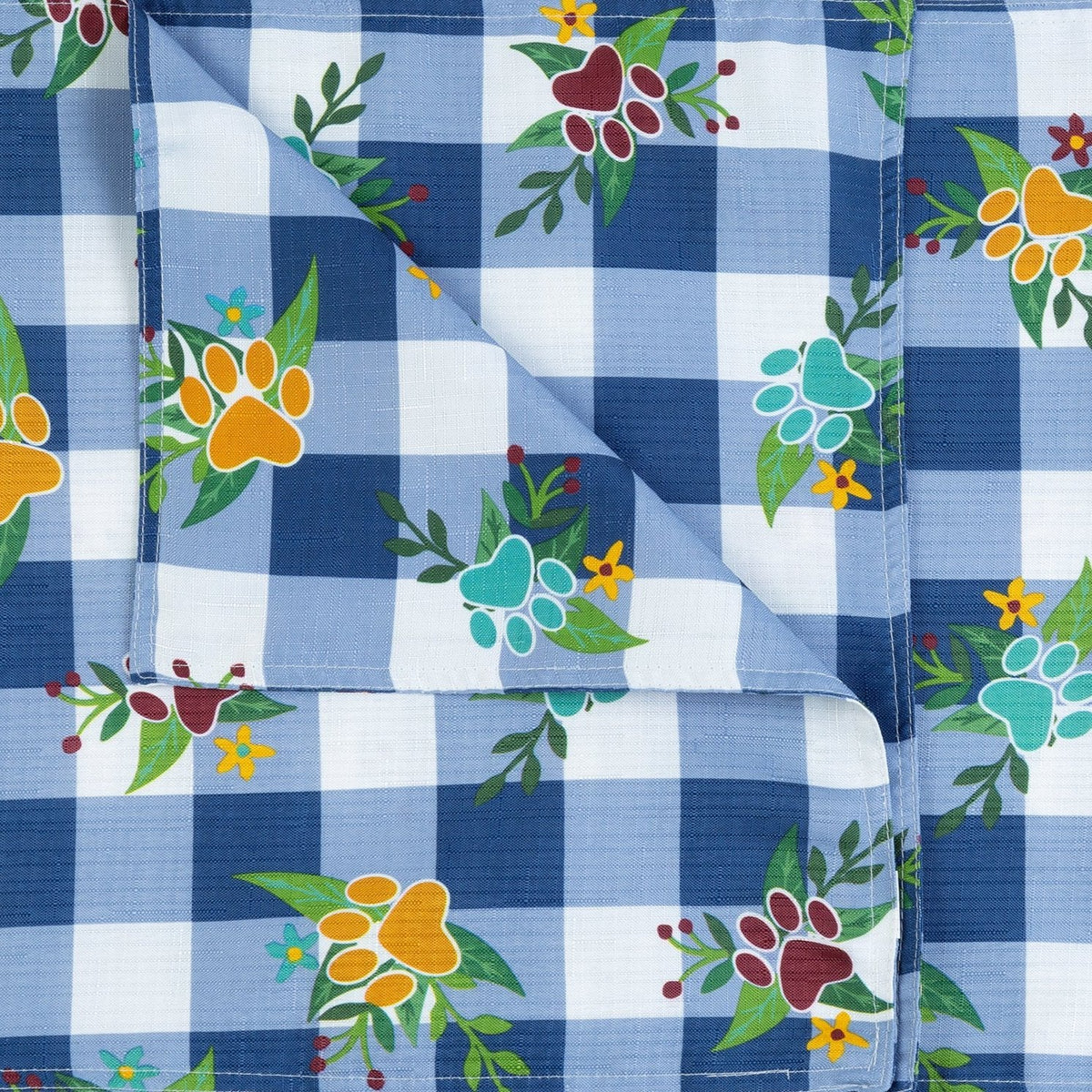 Patterned Table Runner - turquoise patterned and checkered dog prints