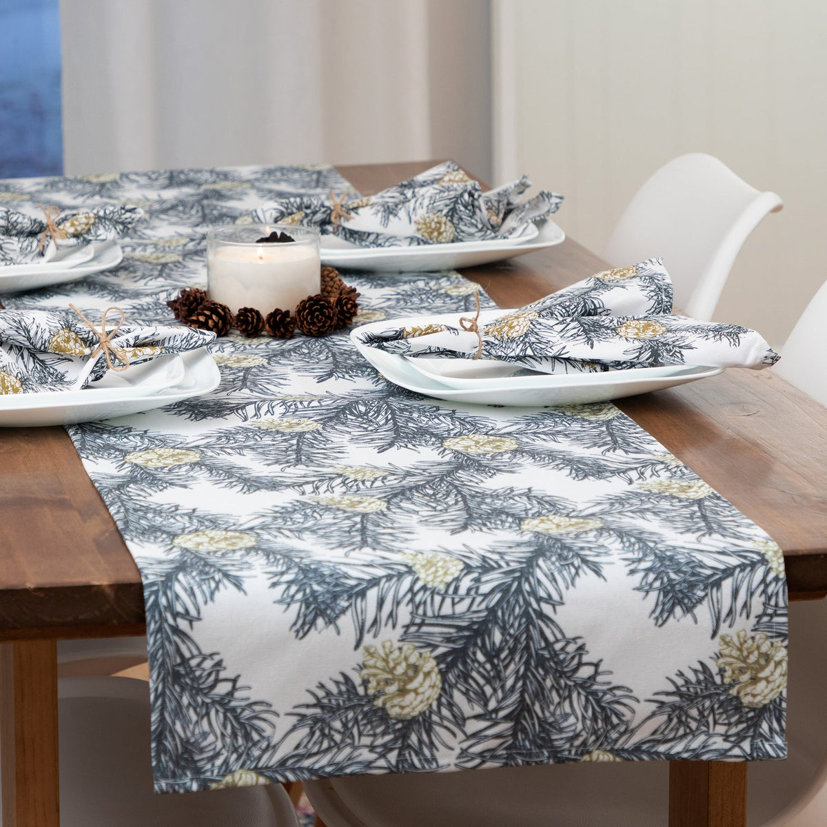 Patterned Table Runner - turquoise patterned and checkered dog prints