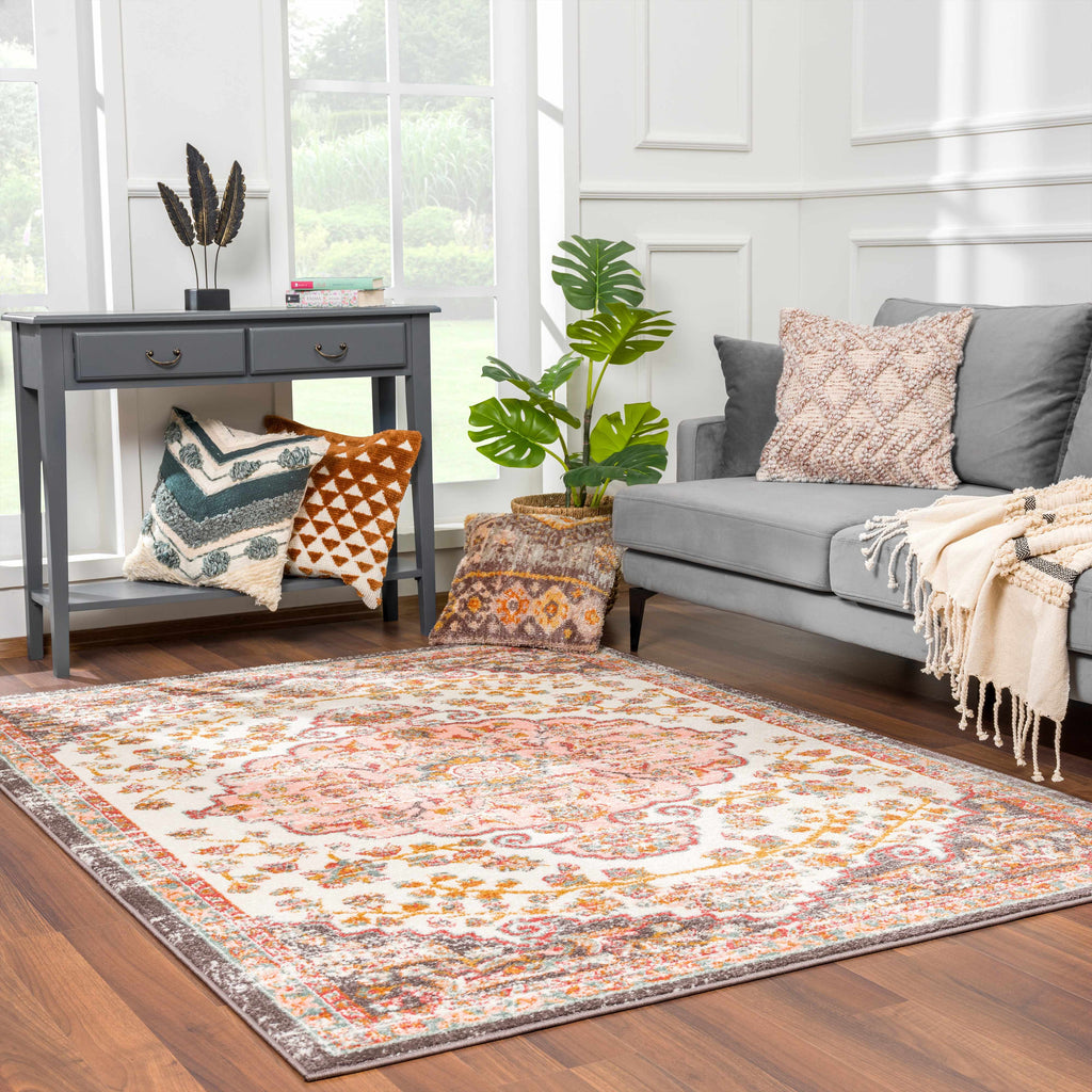 Turkish Floral Medallion Area Rug