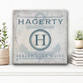 Personalized Family Name & Anchor Monogram Canvas Decor