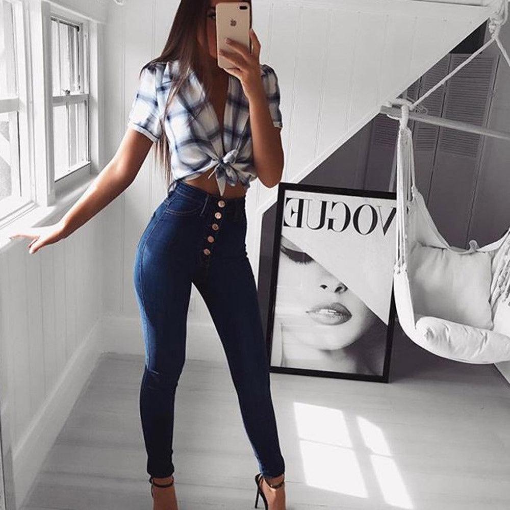 High Waisted Skinny Jeans - Stylish and Comfortable Denim Jeans for Women