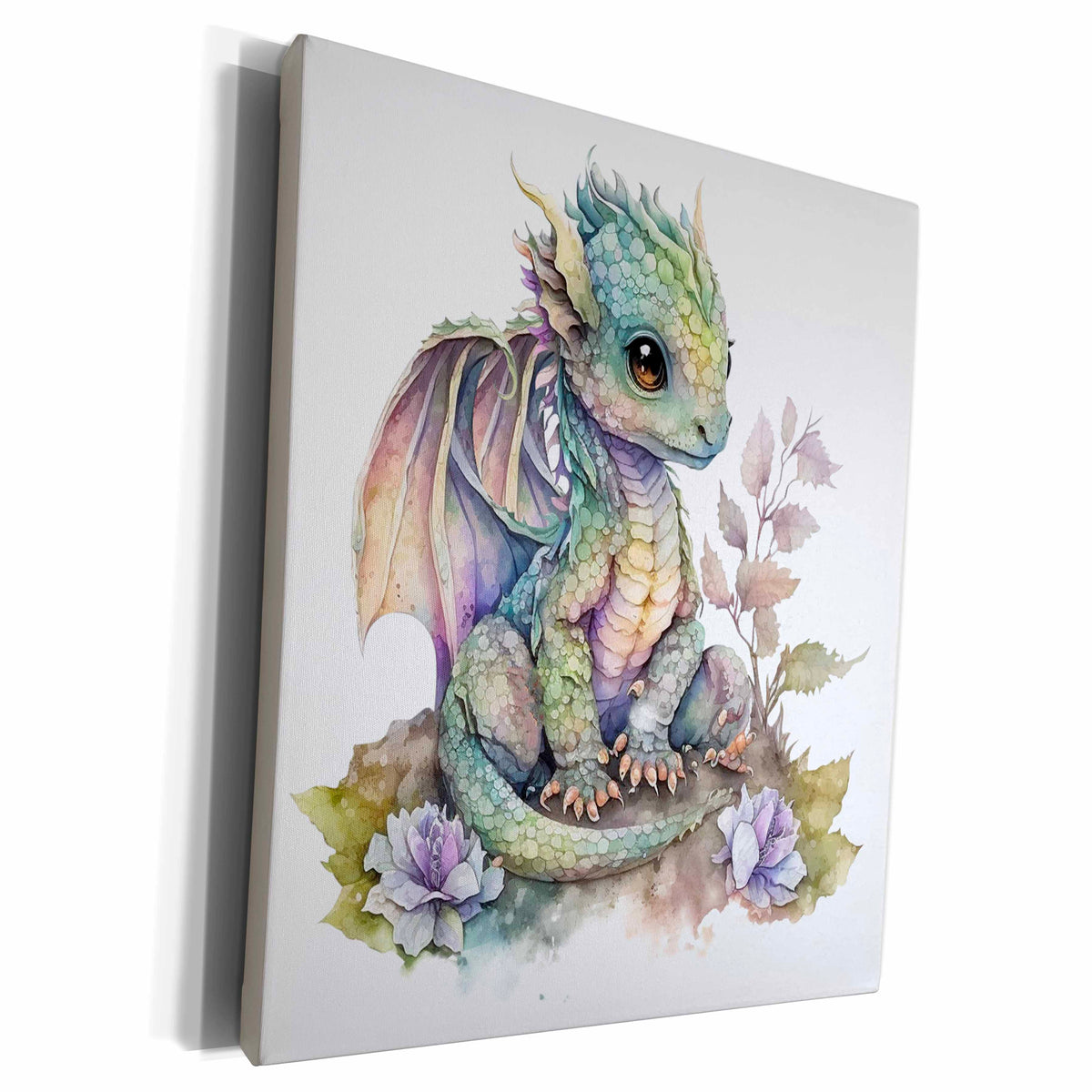 3dRose Dragon Baby Illustration - Museum Grade Canvas Wrap (cw-382187)