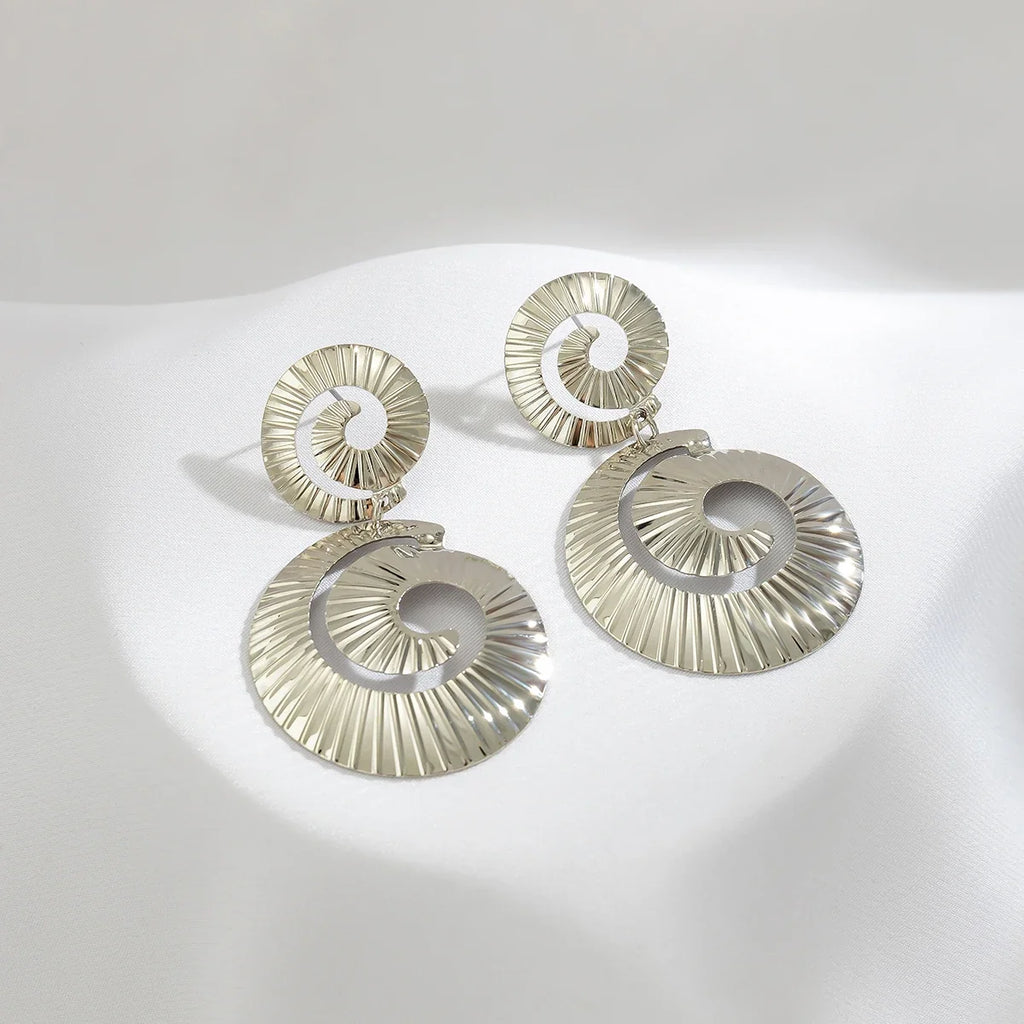 Exaggerated Hollowed Out Round Pendant Earrings