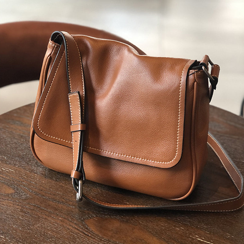 Full Grain Leather Shoulder Bag Women Crossbody Bag Leather Purse Gift for Her T21020
