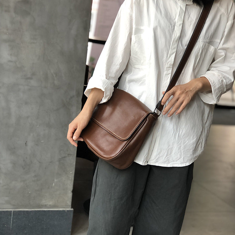 Full Grain Leather Shoulder Bag Women Crossbody Bag Leather Purse Gift for Her T21020