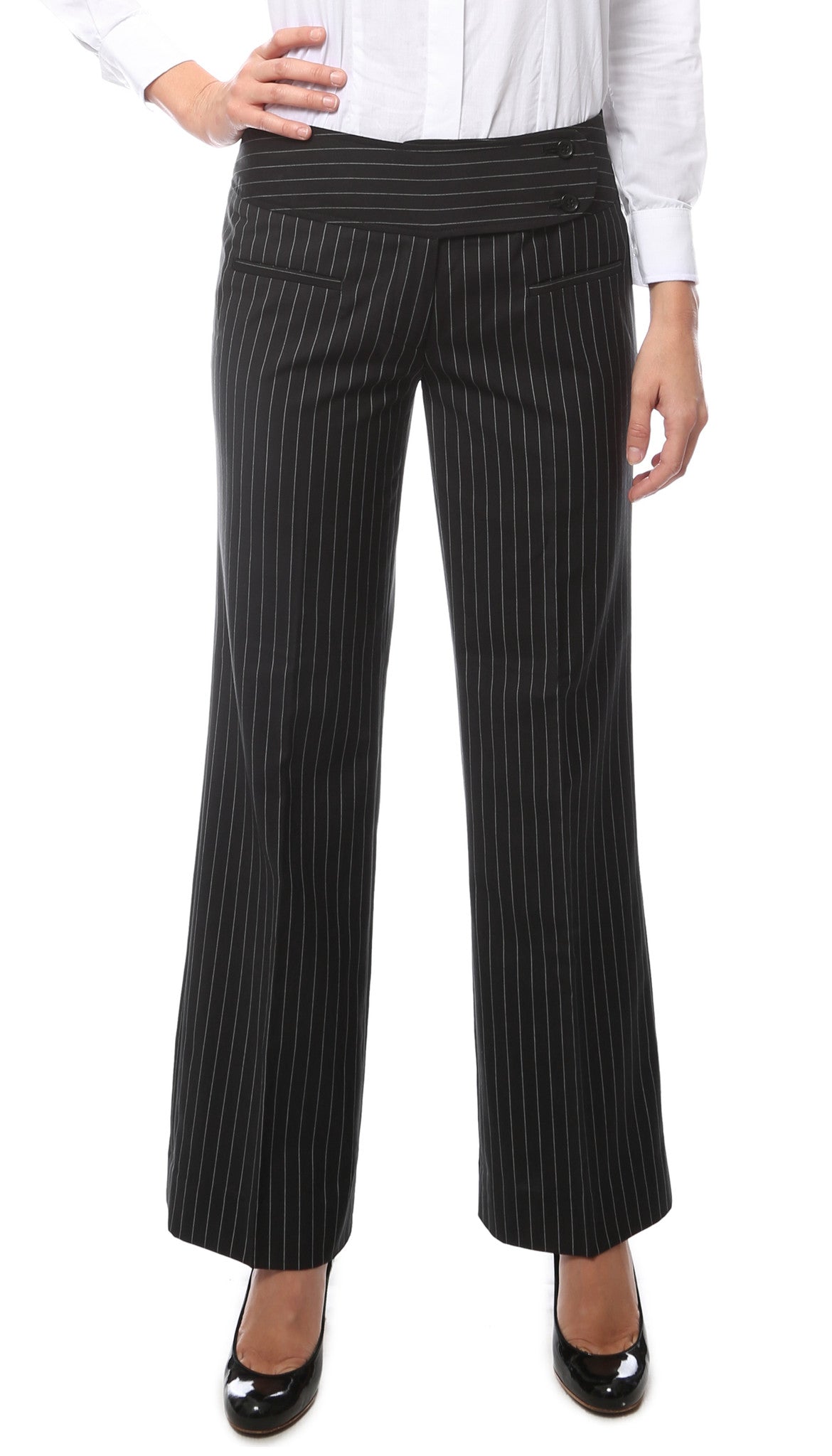 Women’s Black Pinstripe Dress Pants