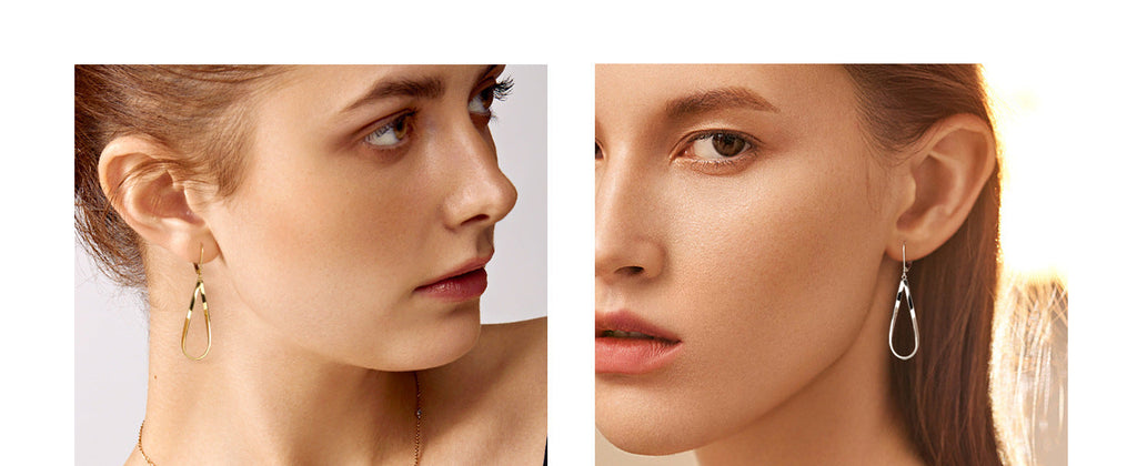 Hypoallergenic Leverback Drop Dangle Earrings Trendy 14K Gold Plated