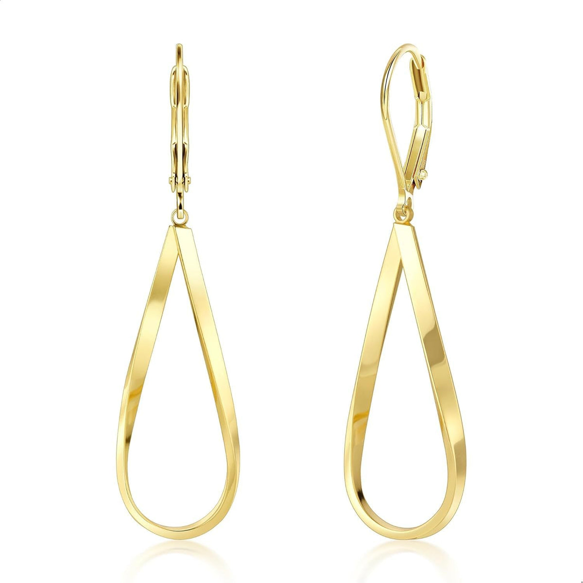 Hypoallergenic Leverback Drop Dangle Earrings Trendy 14K Gold Plated