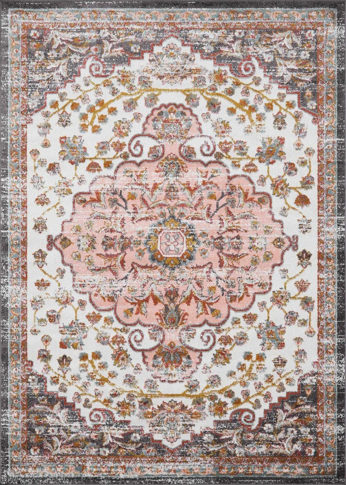 Turkish Floral Medallion Area Rug