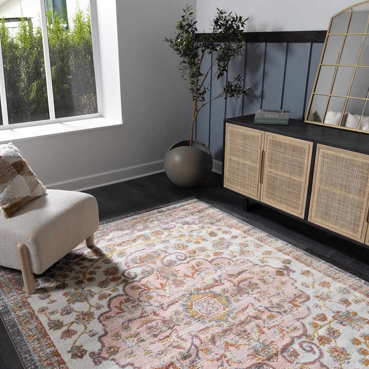 Turkish Floral Medallion Area Rug