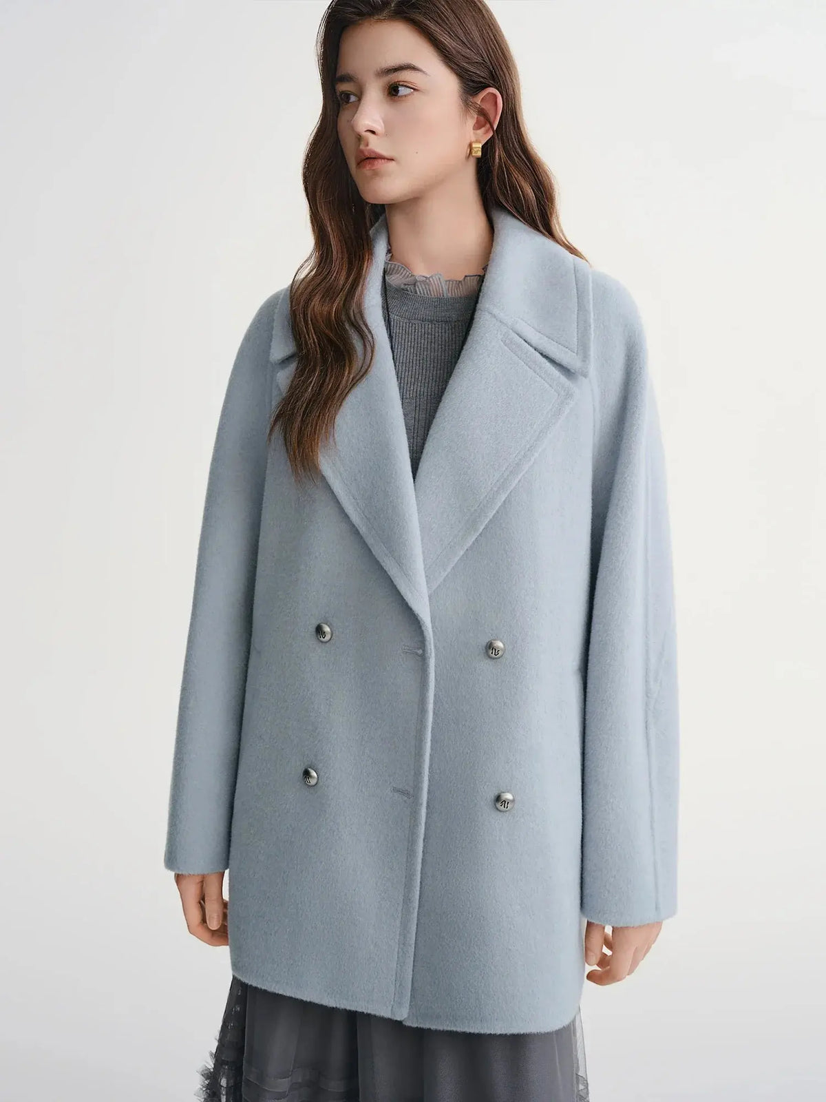New Plus Size Wool Blend Short Coat for Women