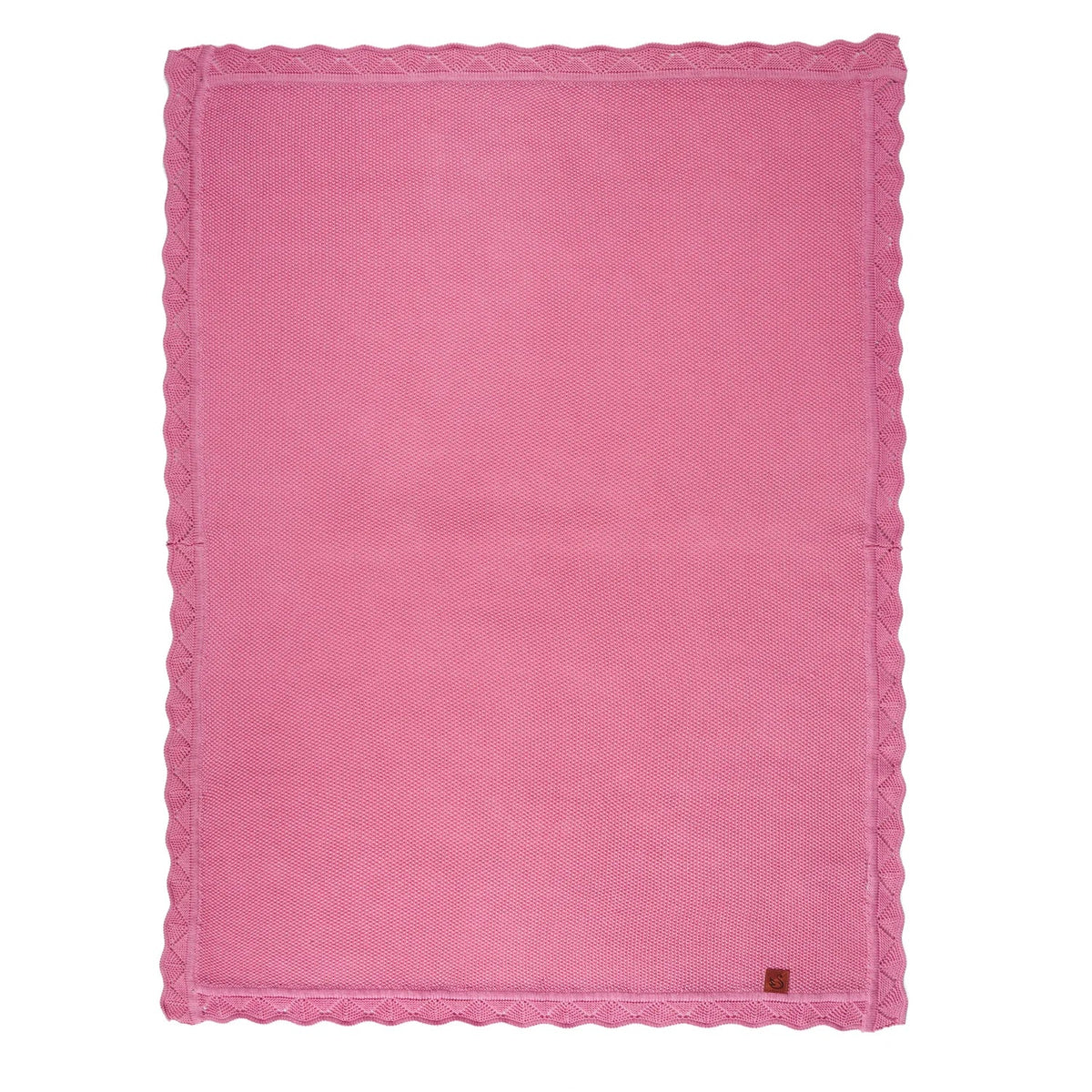 Heirloom Lace Knit Baby Blanket in Rose Pink