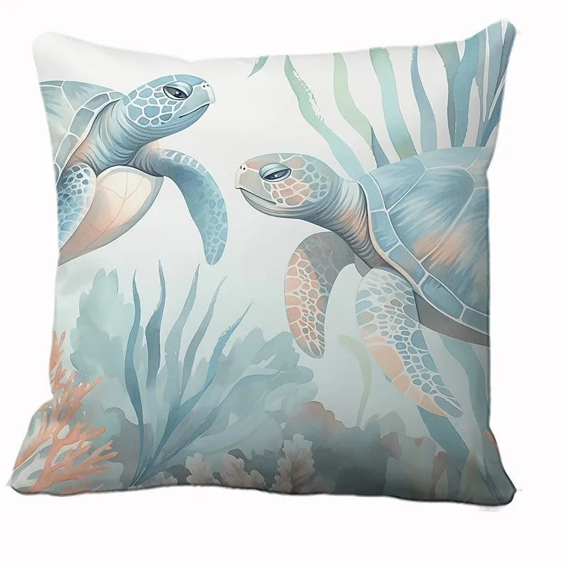 Summer Ocean Style Cool Design, Decorative Pillow  Washable Cover