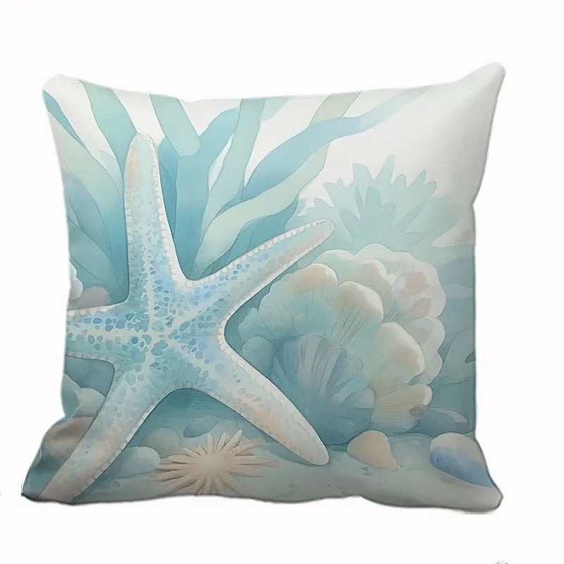 Summer Ocean Style Cool Design, Decorative Pillow  Washable Cover