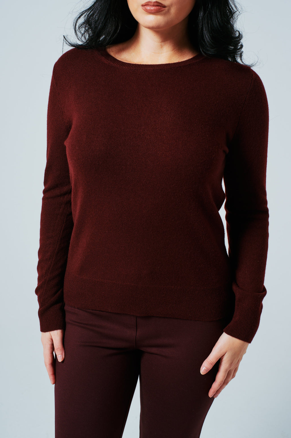 The Juliette Sweater — 100% Cashmere in Bordeaux │ Petite