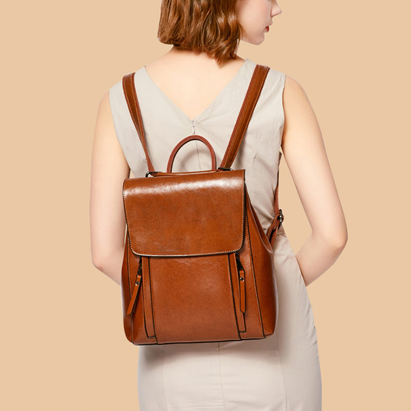 Top Grain Leather Backpack For Women