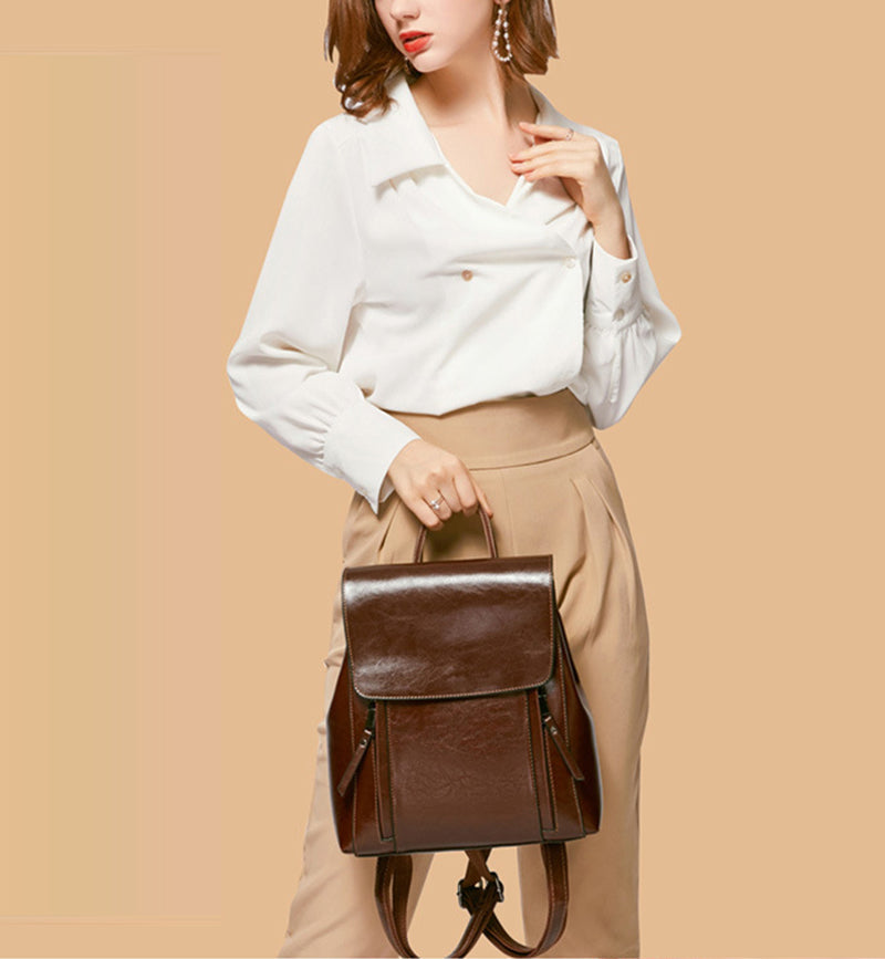 Top Grain Leather Backpack For Women