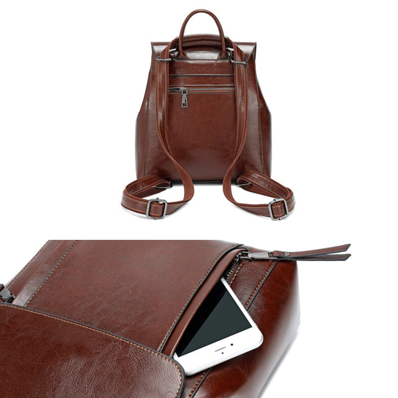 Top Grain Leather Backpack For Women