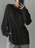 Round Neck Long Sleeve Women's T-shirt Top