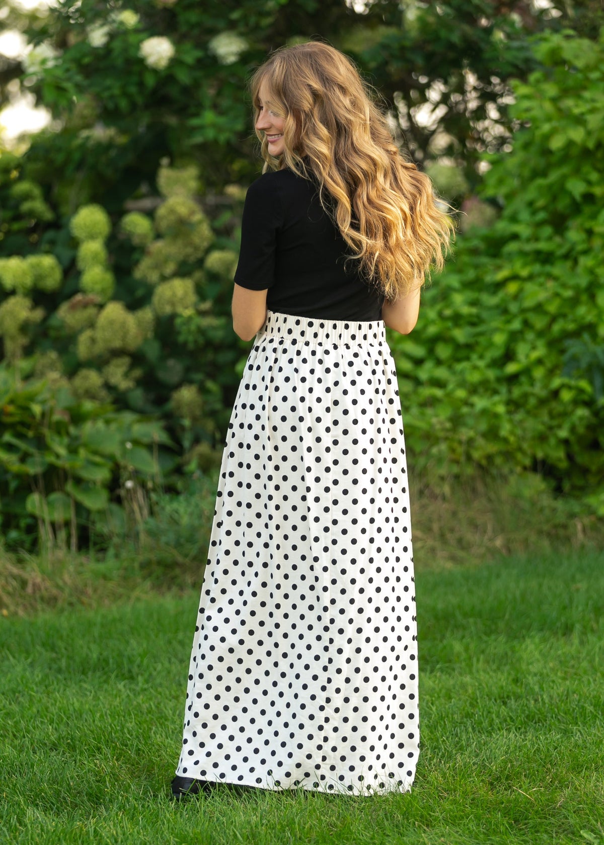 Braylyn Polka Dot Maxi Skirt