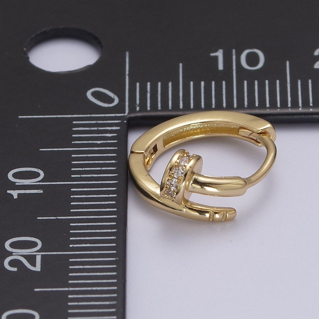 Dainty Gold Spiral Huggie Earring Fashion Jewelry V-139