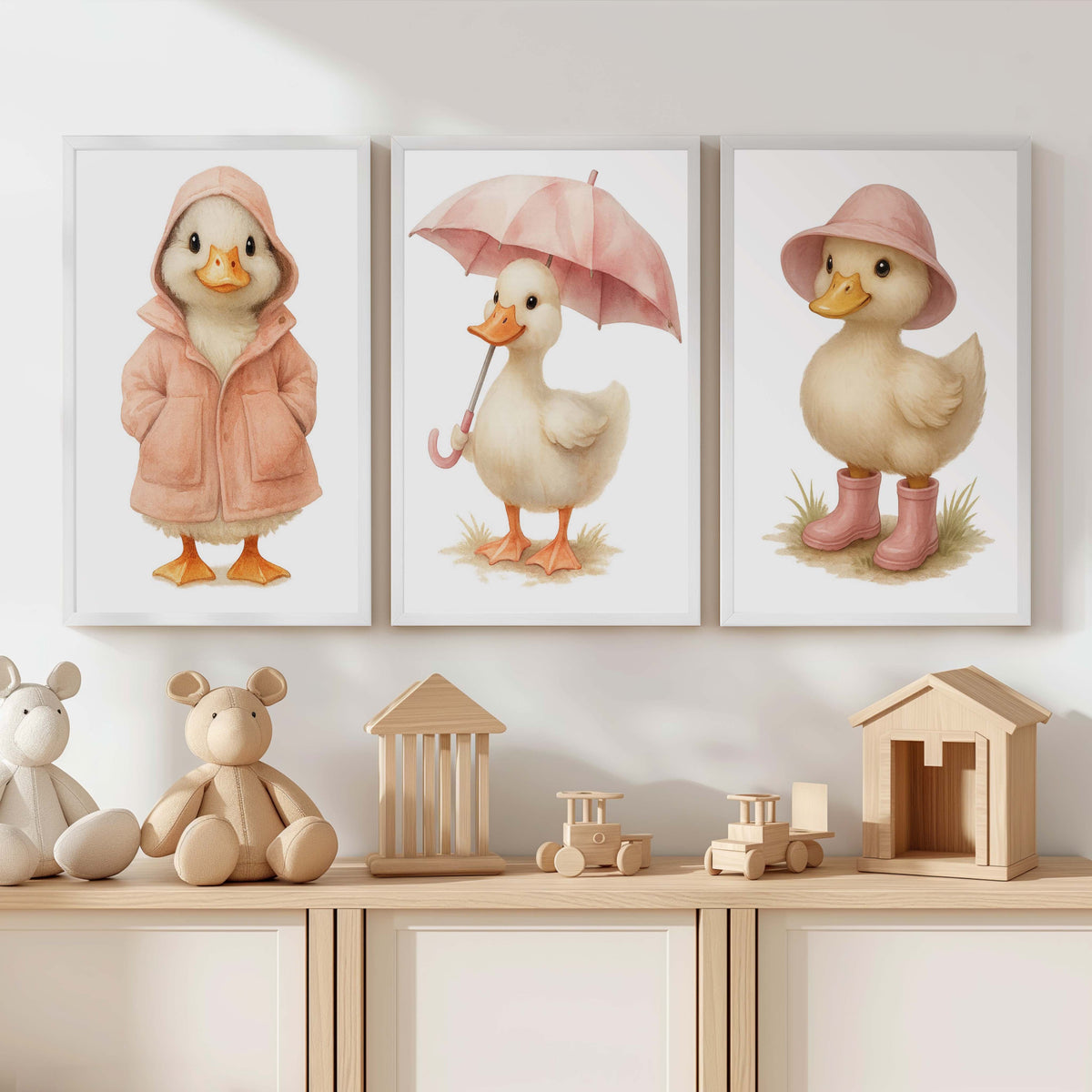 Duckling Nursery Wall Art – Cute Animal Print Trio